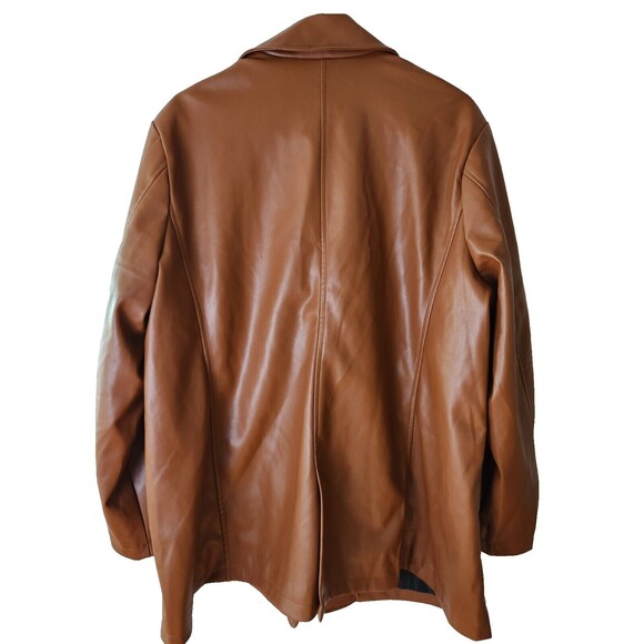 Mo-Ka By Santa Fe Apparel Jacket Women’s Peanut Brown Faux Leather Sz 2X - Picture 2 of 4